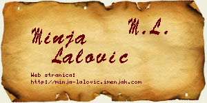 Minja Lalović vizit kartica